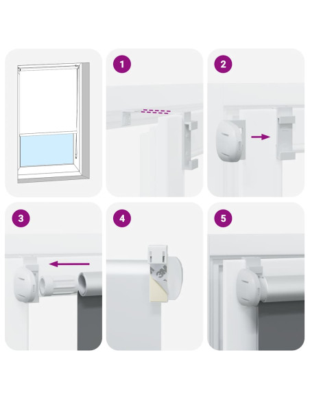 Tenda a Rullo Oscurante 65x175 cm Larghezza Tessuto 60,7 cm