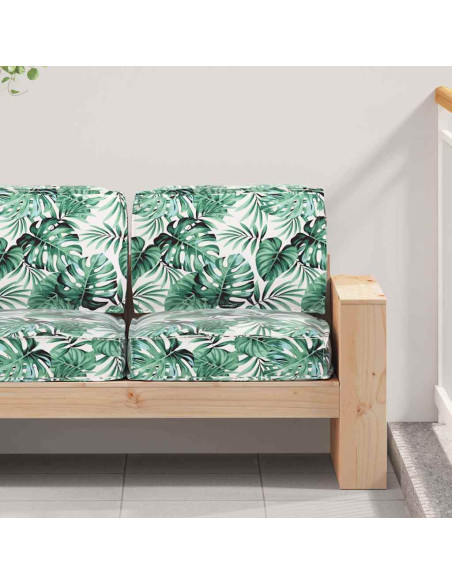 Set di Cuscini per Pallet Floreale 2 pcs Motivo Foglia Verde