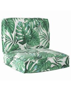 Set di Cuscini per Pallet Floreale 2 pcs Motivo Foglia Verde 2