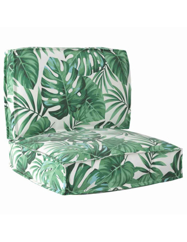 Set di Cuscini per Pallet Floreale 2 pcs Motivo Foglia Verde