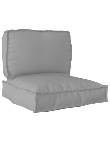 Set di Cuscini per Pallet 2 pcs Grigio Tessuto Oxford