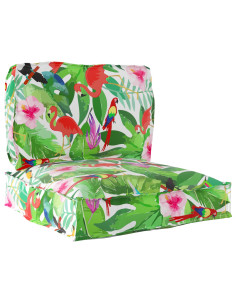 Set di Cuscini per Pallet Floreale 2 pcs Giungla Tropicale