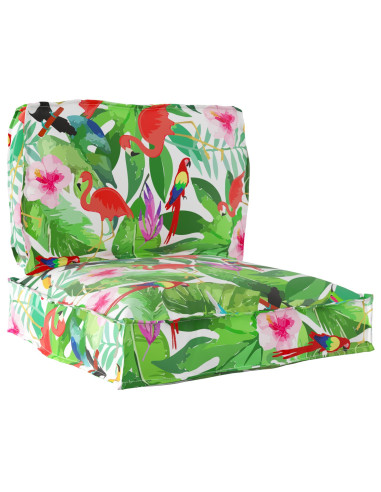 Set di Cuscini per Pallet Floreale 2 pcs Giungla Tropicale