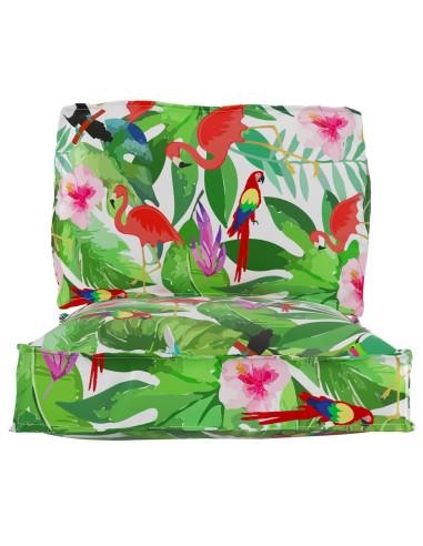 Set di Cuscini per Pallet Floreale 2 pcs Giungla Tropicale