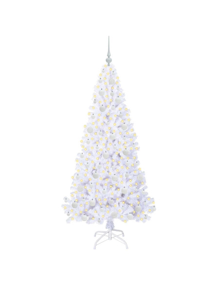 Albero di Natale artificiale Bianco 180 cm PVC e Acciaio