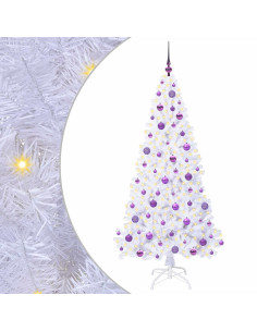 Albero di Natale artificiale Bianco 180 cm PVC e Acciaio 2