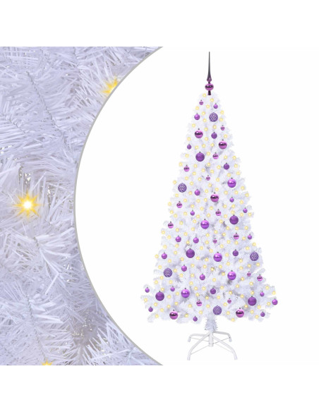 Albero di Natale artificiale Bianco 180 cm PVC e Acciaio