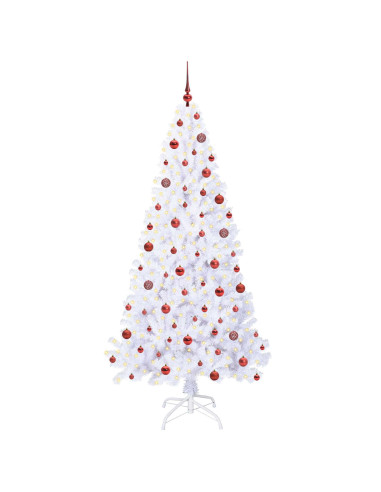 Albero di Natale artificiale Bianco 210 cm PVC e Acciaio