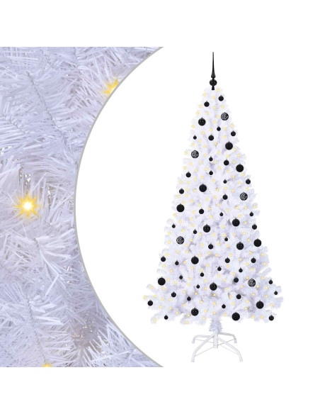Albero di Natale artificiale Bianco 210 cm PVC e Acciaio
