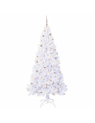 Albero di Natale artificiale Bianco 210 cm PVC e Acciaio