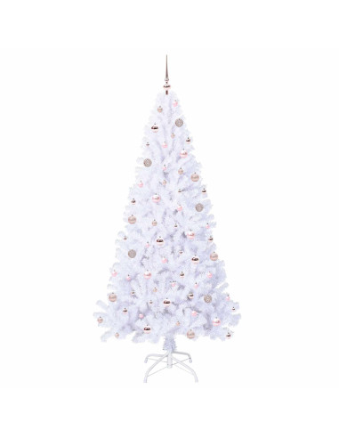 Albero di Natale artificiale Bianco 210 cm PVC e Acciaio