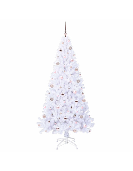 Albero di Natale artificiale Bianco 210 cm PVC e Acciaio