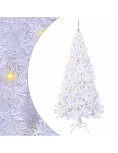 Albero di Natale artificiale Bianco 210 cm PVC e Acciaio