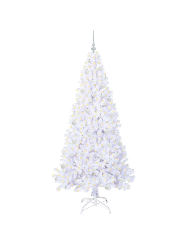 Albero di Natale artificiale Bianco 210 cm PVC e Acciaio