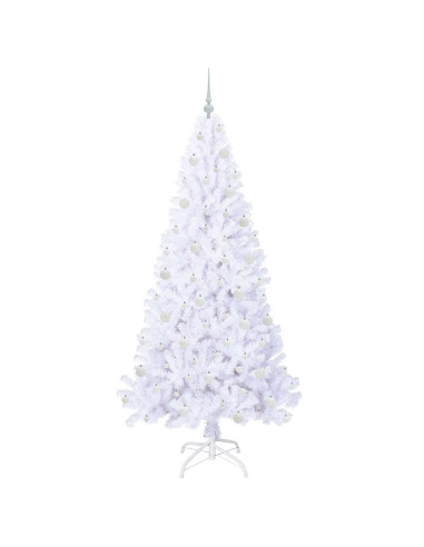 Albero di Natale artificiale Bianco 210 cm PVC e Acciaio