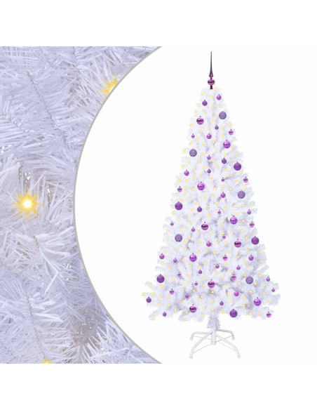Albero di Natale artificiale Bianco 210 cm PVC e Acciaio