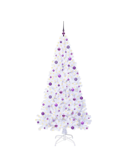 Albero di Natale artificiale Bianco 210 cm PVC e Acciaio