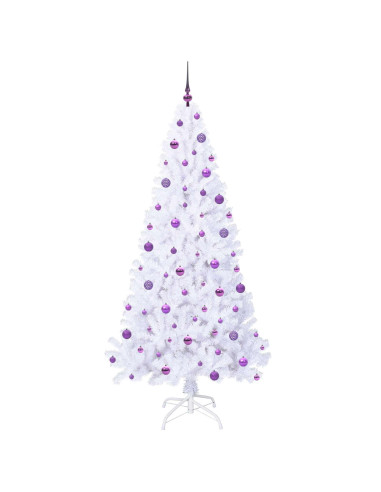 Albero di Natale artificiale Bianco 210 cm PVC e Acciaio