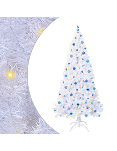 Albero di Natale artificiale Bianco 210 cm PVC e Acciaio