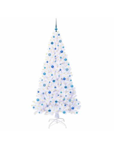 Albero di Natale artificiale Bianco 210 cm PVC e Acciaio
