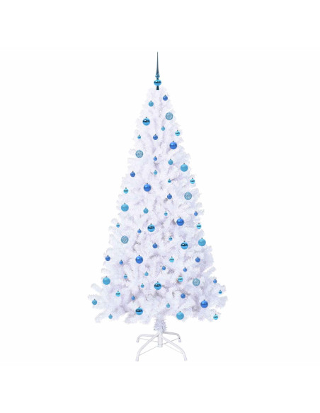 Albero di Natale artificiale Bianco 210 cm PVC e Acciaio
