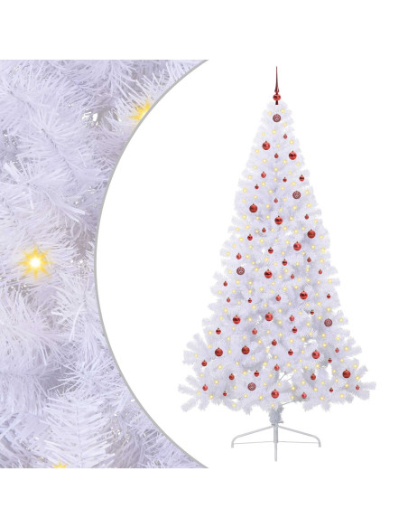 Albero di Natale artificiale Bianco 240 cm PVC e Acciaio