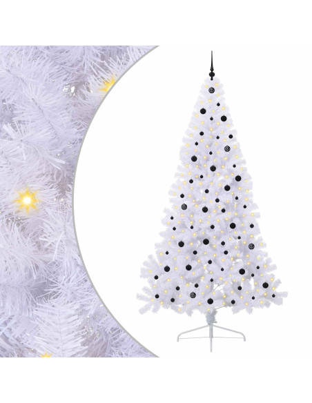 Albero di Natale artificiale Bianco 240 cm PVC e Acciaio