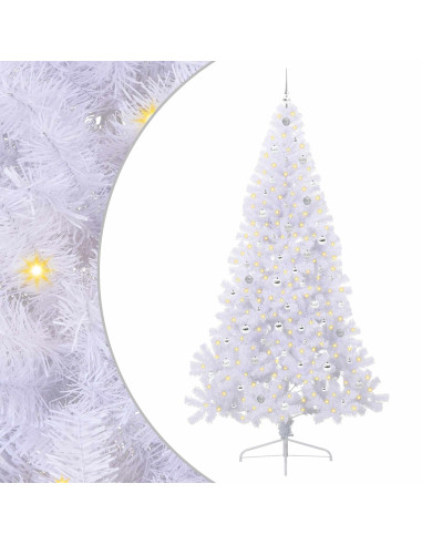 Albero di Natale artificiale Bianco 240 cm PVC e Acciaio