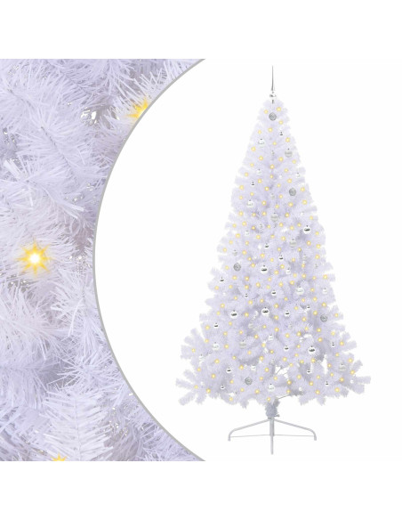 Albero di Natale artificiale Bianco 240 cm PVC e Acciaio