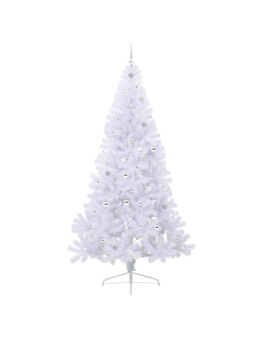 Albero di Natale artificiale Bianco 240 cm PVC e Acciaio