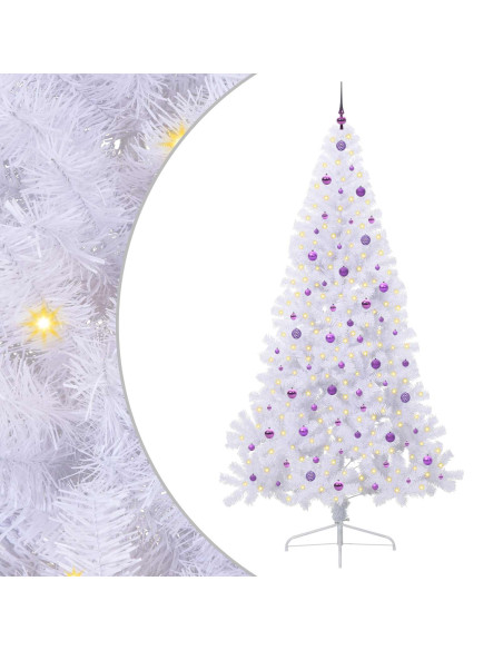 Albero di Natale artificiale Bianco 240 cm PVC e Acciaio