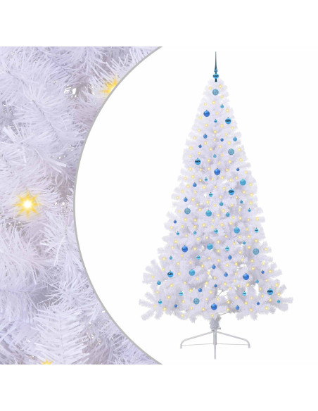 Albero di Natale artificiale Bianco 240 cm PVC e Acciaio