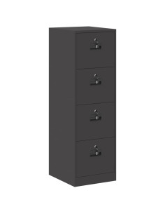 Armadio per File con cassetto 2 pcs Nero 44 x 50 x 106.5 cm 2