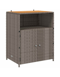 Armadietto Grigio 70 x 50 x 87 cm Poliestere e Rattan Roly 2