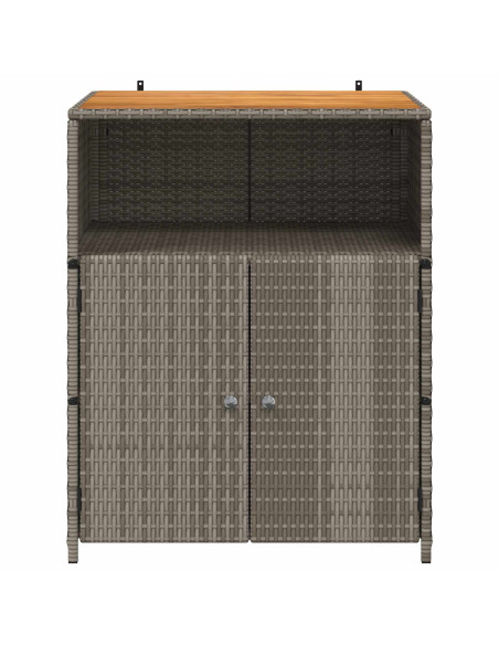 Armadietto Grigio 70 x 50 x 87 cm Poliestere e Rattan Roly