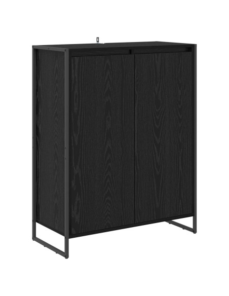 Mobile per scarpe con porta Rovere Nero 79 x 36 x 100 cm