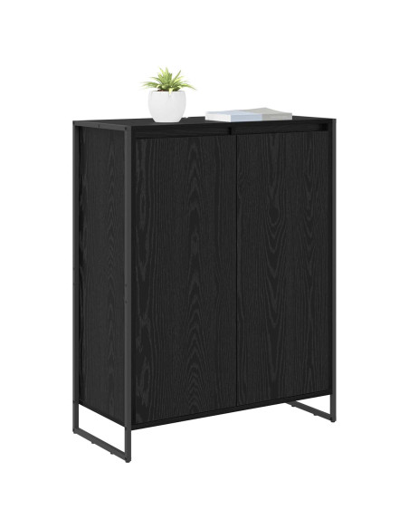 Mobile per scarpe con porta Rovere Nero 79 x 36 x 100 cm