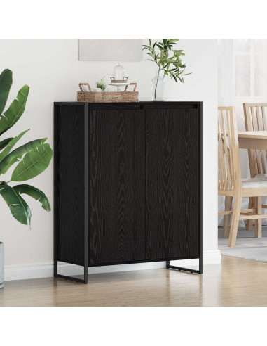 Mobile per scarpe con porta Rovere Nero 79 x 36 x 100 cm