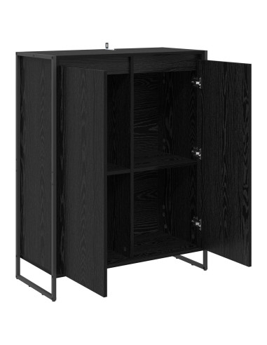 Mobile per scarpe con porta Rovere Nero 79 x 36 x 100 cm