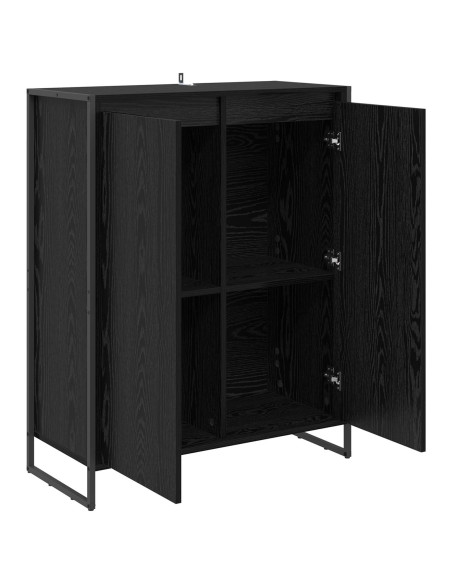 Mobile per scarpe con porta Rovere Nero 79 x 36 x 100 cm