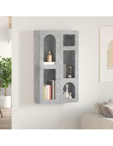 Armadio pensile con lo scaffale Grigio cemento 59 x 20 x 100 cm