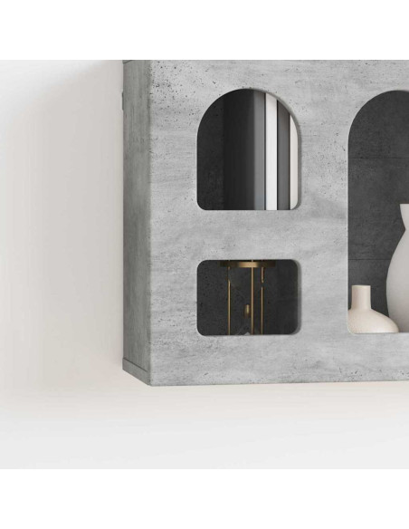 Armadio pensile con lo scaffale Grigio cemento 60 x 20 x 40 cm