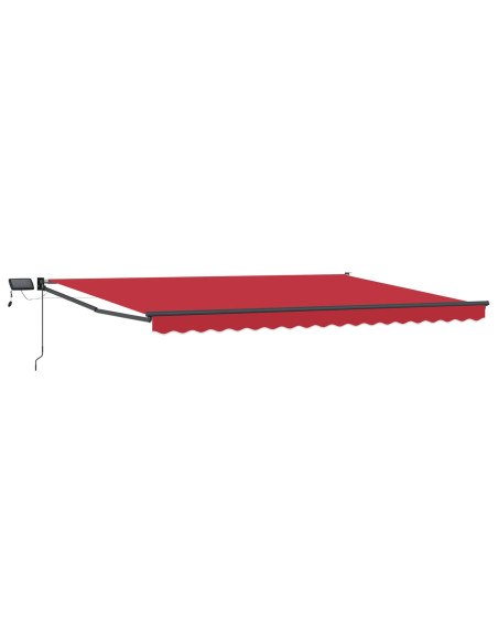 Tenda retrattile manuale con LED Rosso 4 × 3 m