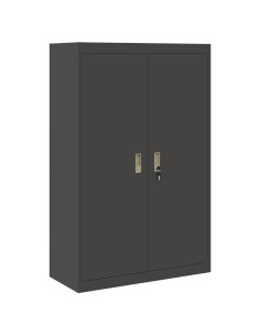 Armadio 2 pcs Nero 90 x 40 x 140 cm Acciaio 2