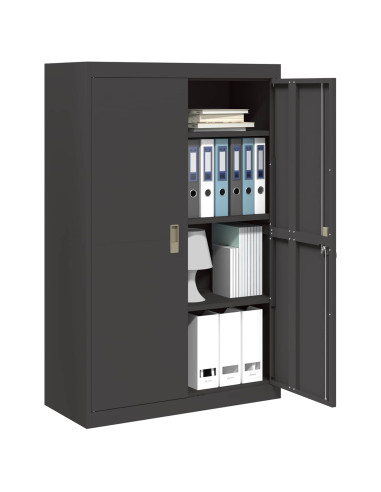 Armadio 2 pcs Nero 90 x 40 x 140 cm Acciaio