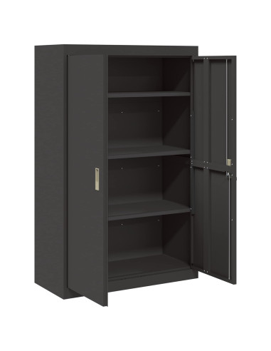 Armadio 2 pcs Nero 90 x 40 x 140 cm Acciaio