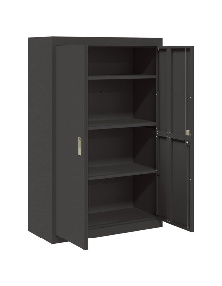 Armadio 2 pcs Nero 90 x 40 x 140 cm Acciaio