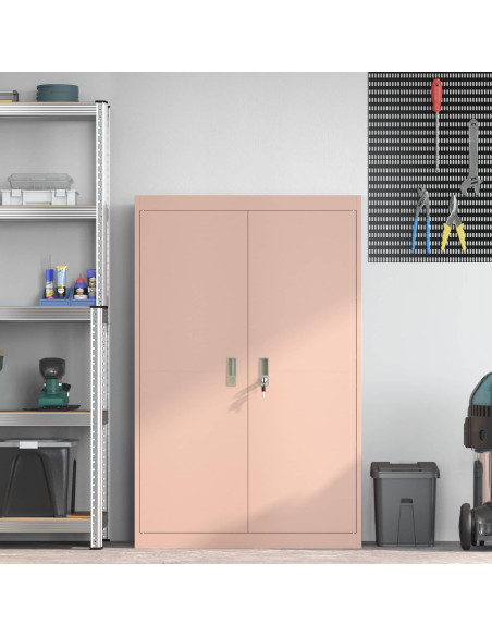 Armadio 2 pcs Rosa 90 x 40 x 140 cm Acciaio