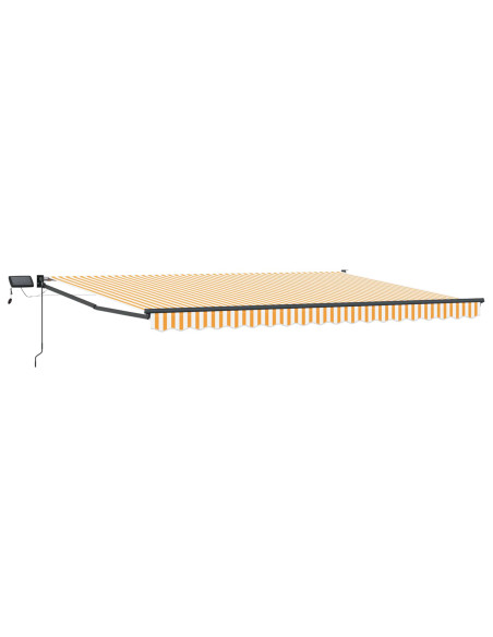 Tenda retrattile manuale con LED Giallo e Bianco 4 × 3 m
