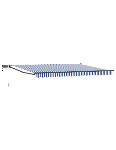 Tenda retrattile manuale con LED Blu e Bianco 4 × 3 m